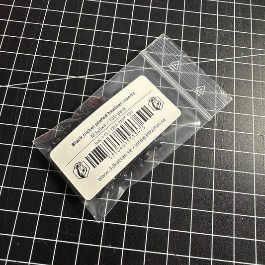 Black nickel plated heatset inserts