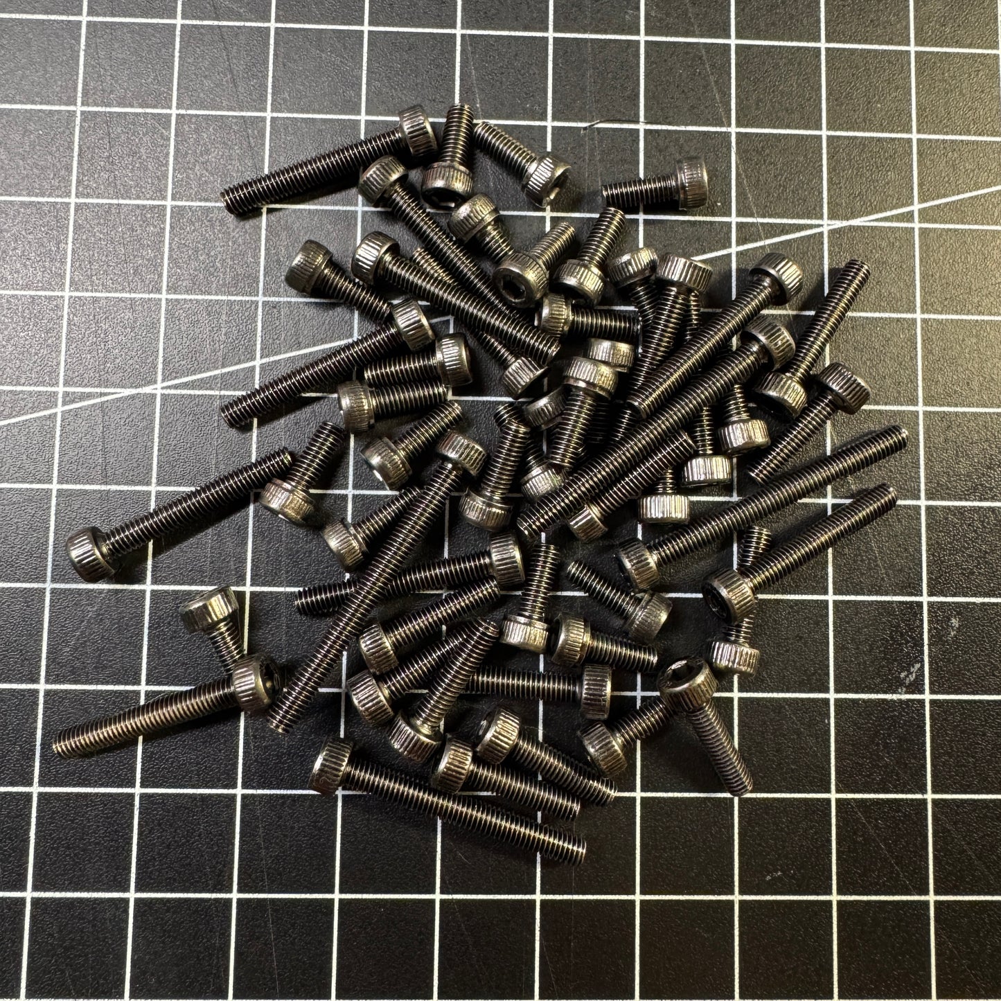 Black nickel plated M3 screws